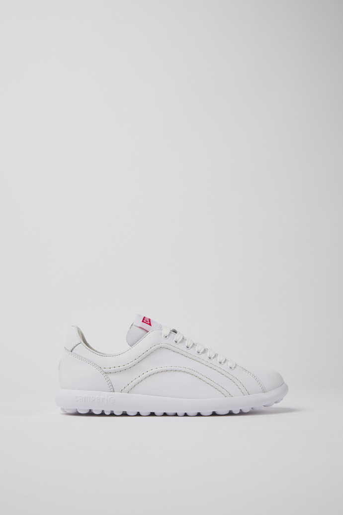 Side view of Pelotas XLite White leather sneakers for women