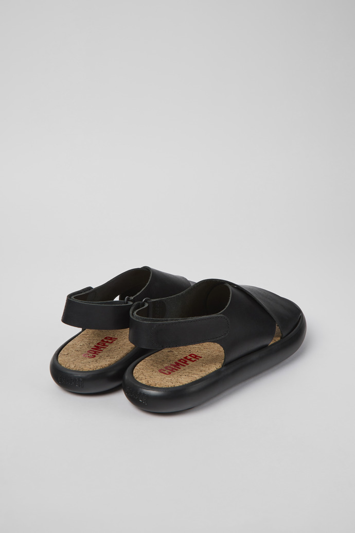 Back view of Pelotas Flota Black leather sandals for women