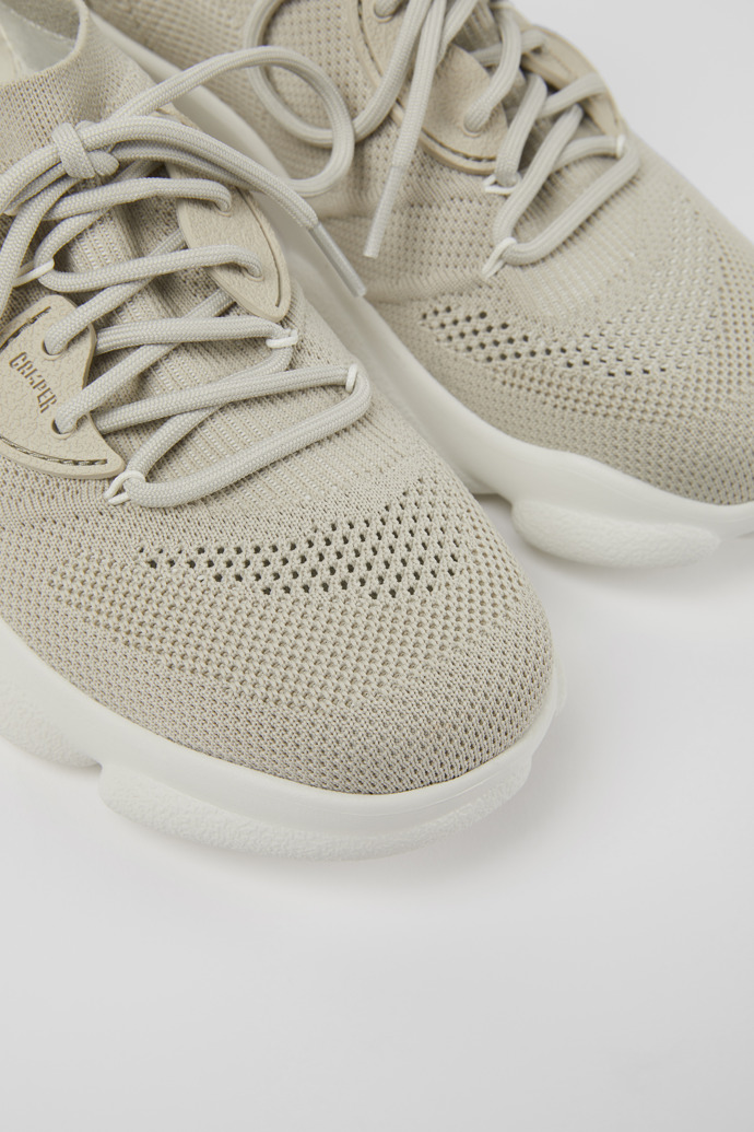 Close-up view of Karst Gray textile sneakers for women