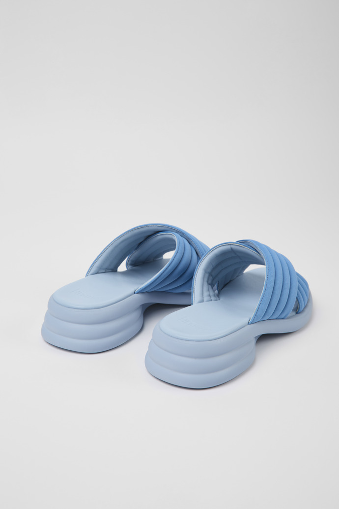 Back view of Spiro Blue textile sandals for women
