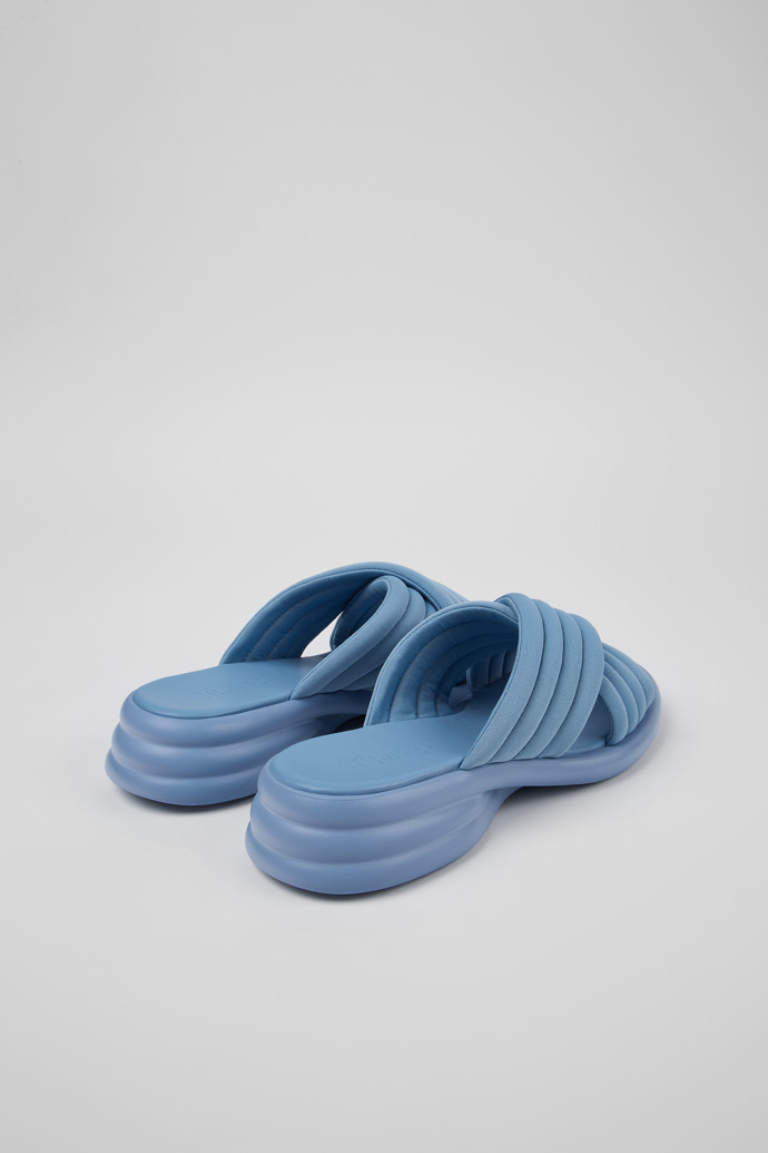 Back view of Spiro Blue Textile Cross-strap Sandal for Women