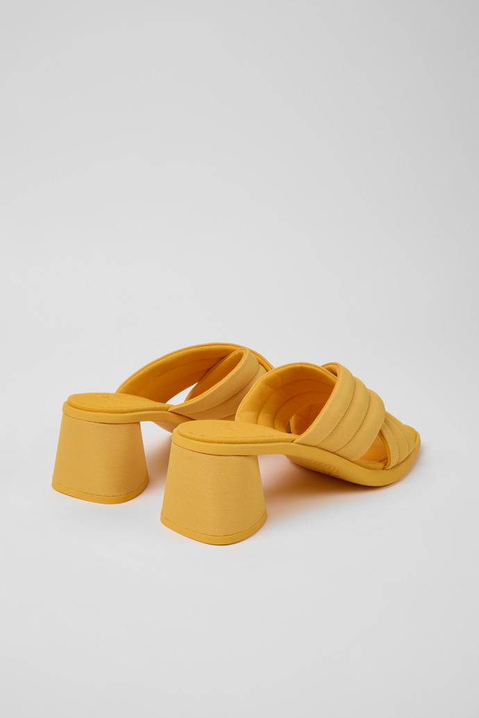 Back view of Kiara Orange textile sandals for women