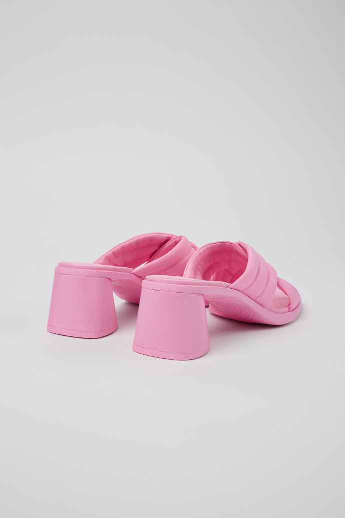 Back view of Kiara Pink Textile Cross-strap Sandal for Women