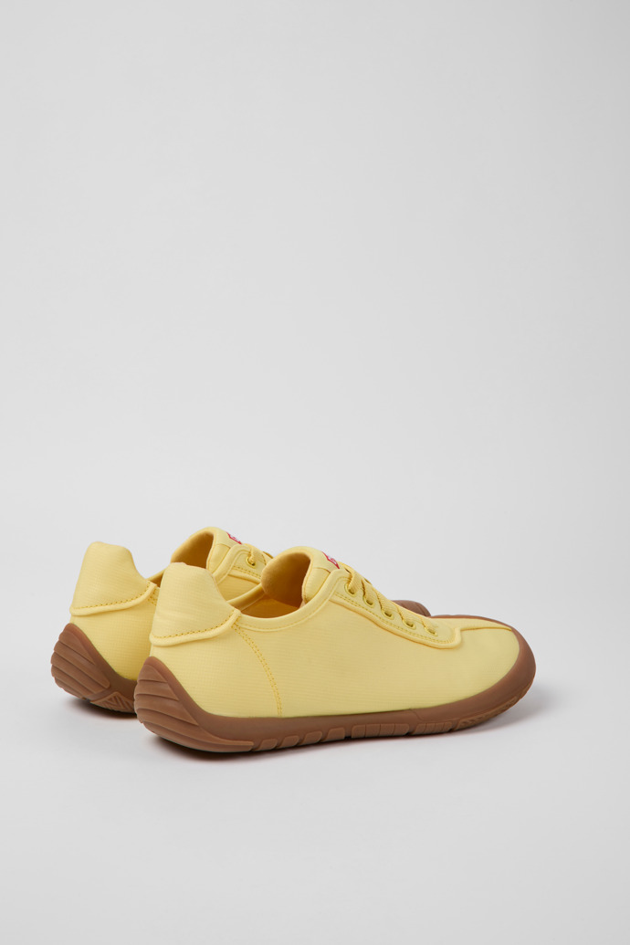 Back view of Path Yellow textile sneakers for women