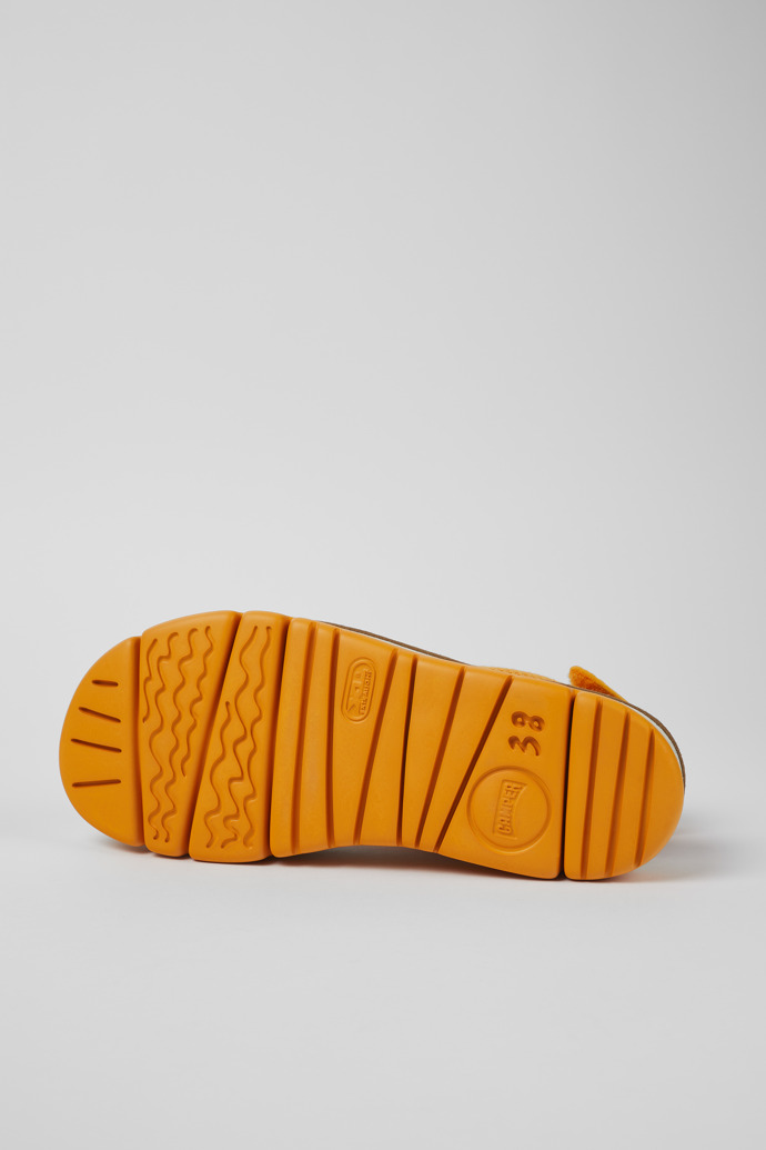 The soles of Oruga Up Orange Textile Sandal for Women