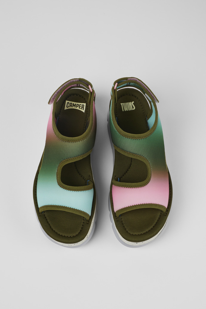 Overhead view of Twins Multicolored Textile Sandal for Women