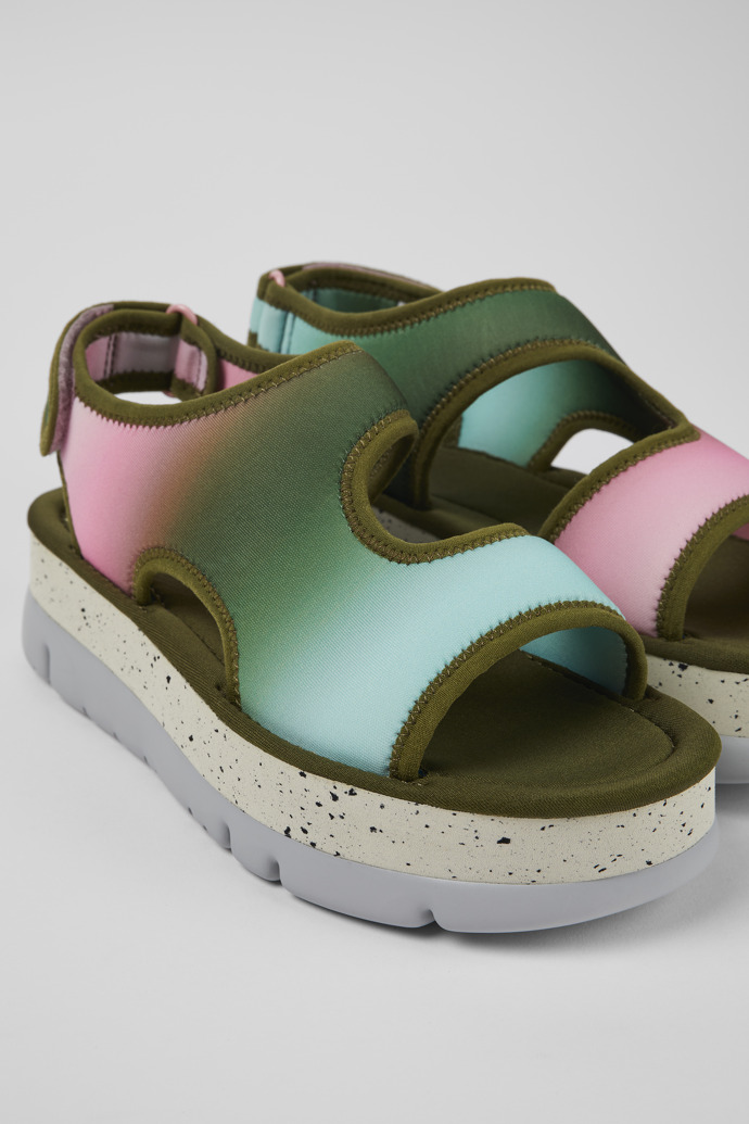 Close-up view of Twins Multicolored Textile Sandal for Women