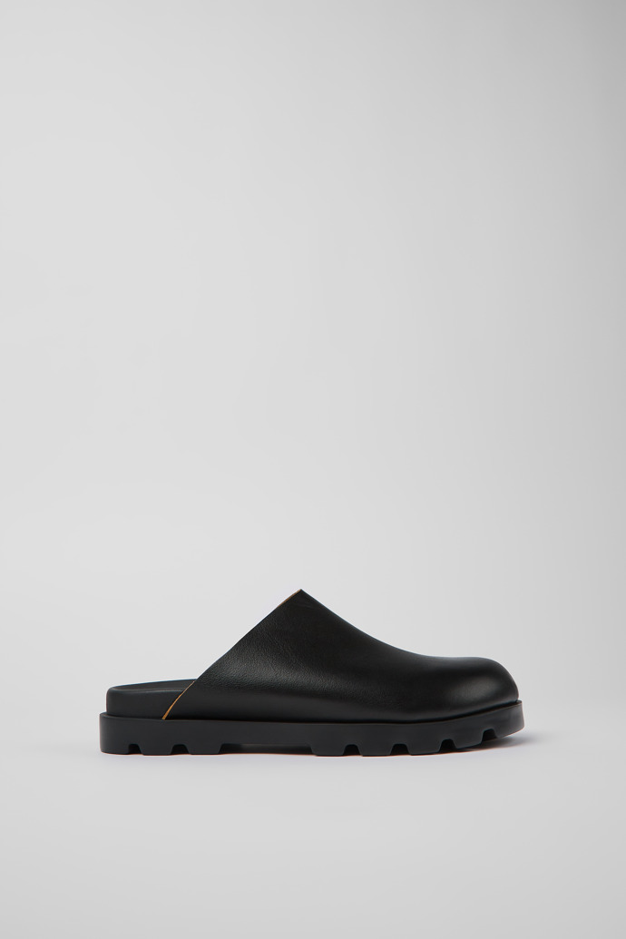 Side view of Brutus Sandal Black Leather Sandals for Women.