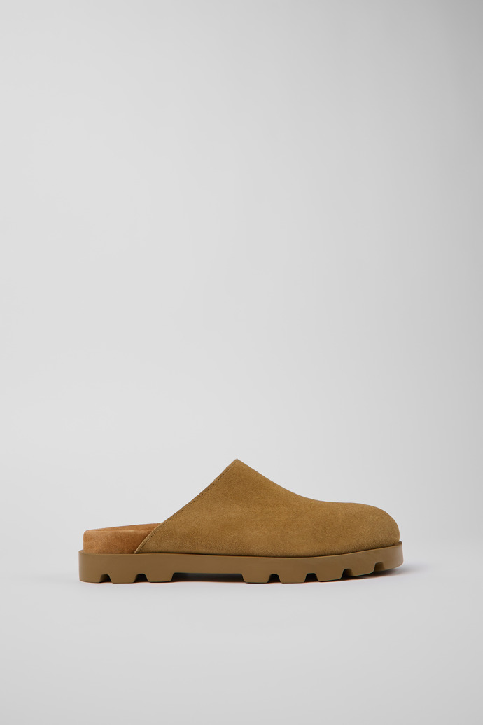 Image of Side view of Brutus Sandal Brown Nubuck Clog for Women