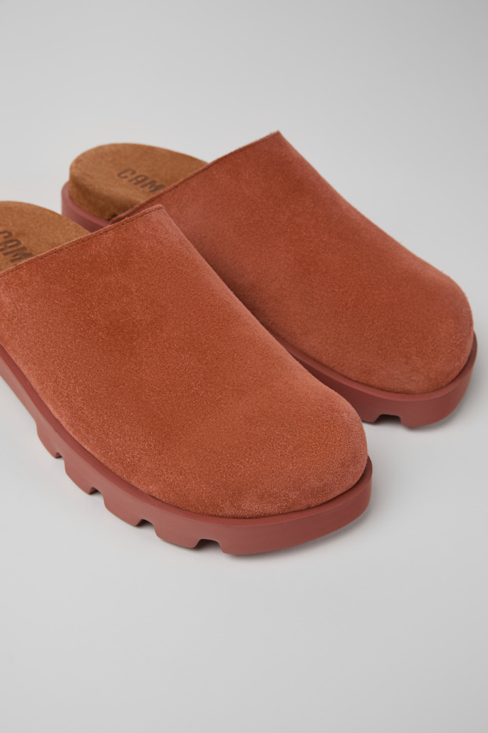 Close-up view of Brutus Sandal Red Nubuck Sandals for Women.