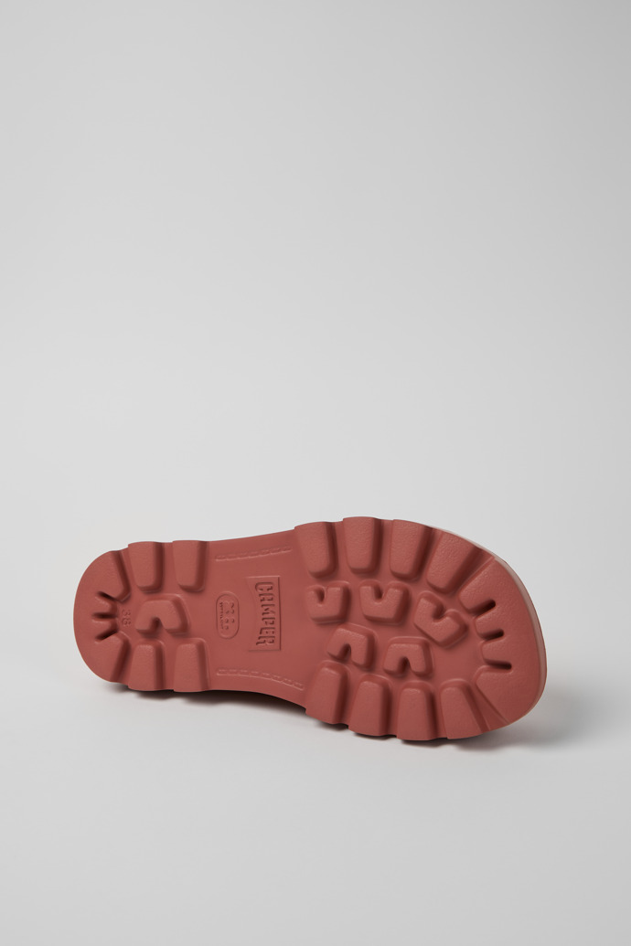 The soles of Brutus Sandal Red Nubuck Sandals for Women.