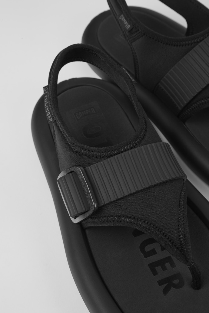 Close-up view of Ottolinger Black sandals for women by Camper x Ottolinger