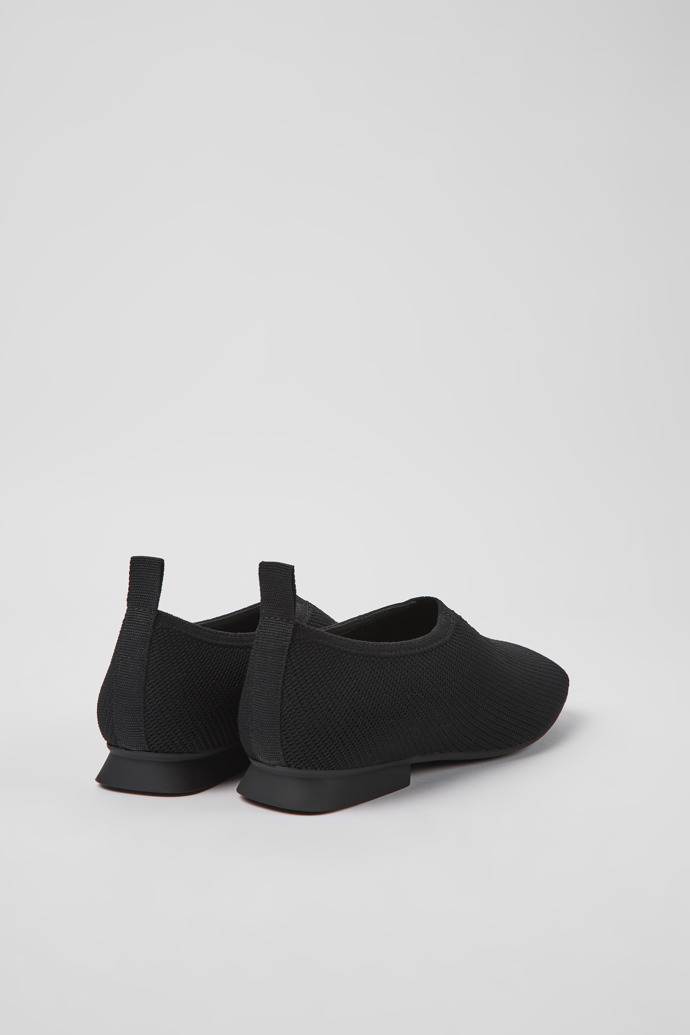 Back view of Casi Myra Black one-piece knit ballerinas for women