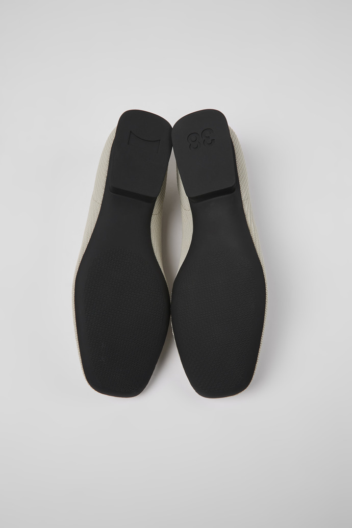 The soles of Casi Myra Gray one-piece knit ballerinas for women