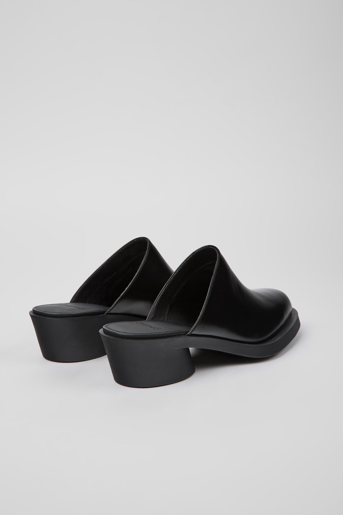 Back view of Bonnie Black leather mules for women