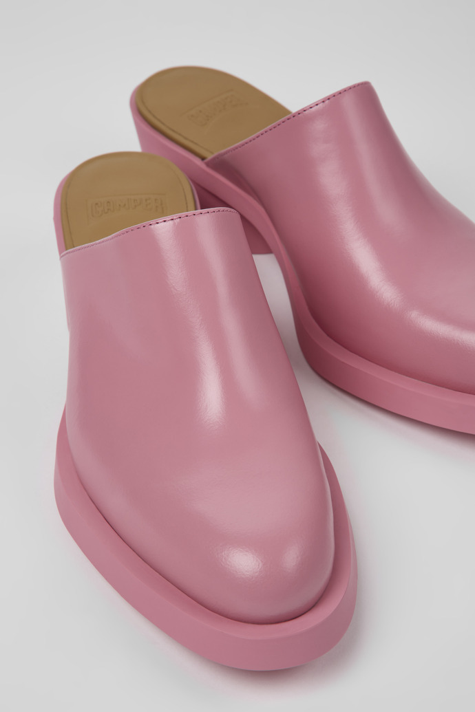 Close-up view of Bonnie Pink leather mules for women