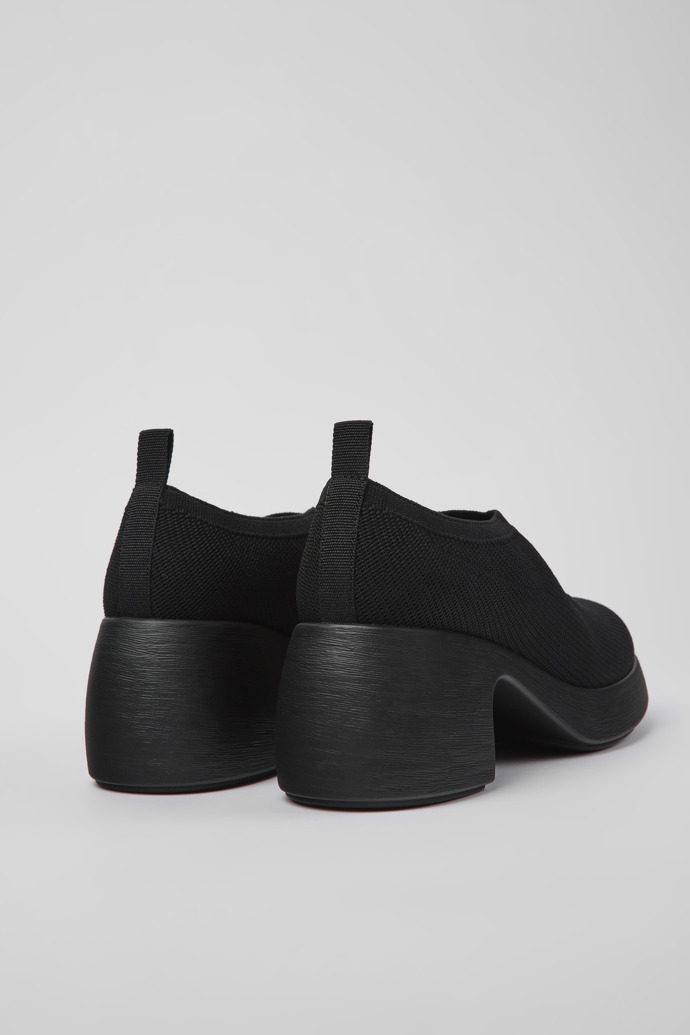 Back view of Thelma Black one-piece knit shoes for women
