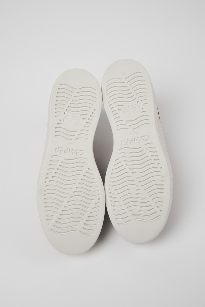 The soles of Twins Red Full Grain Sneakers for Women.