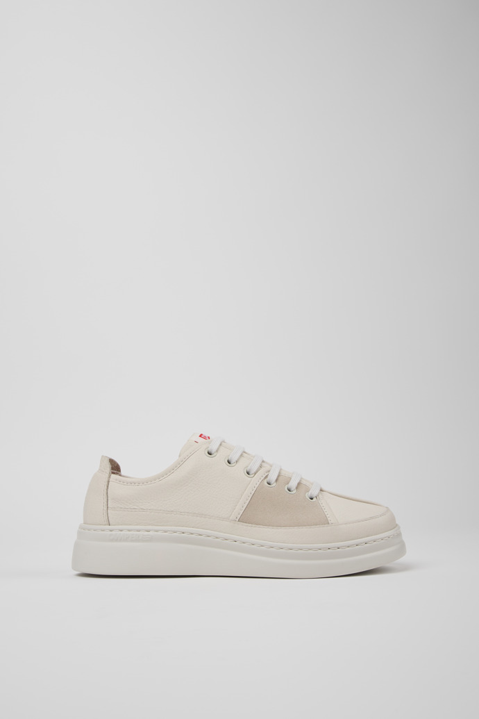 Side view of Twins Gray Leather and Nubuck Sneakers for Women.