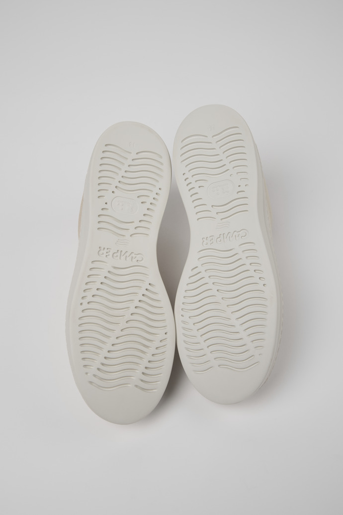 The soles of Twins Gray Leather and Nubuck Sneakers for Women.