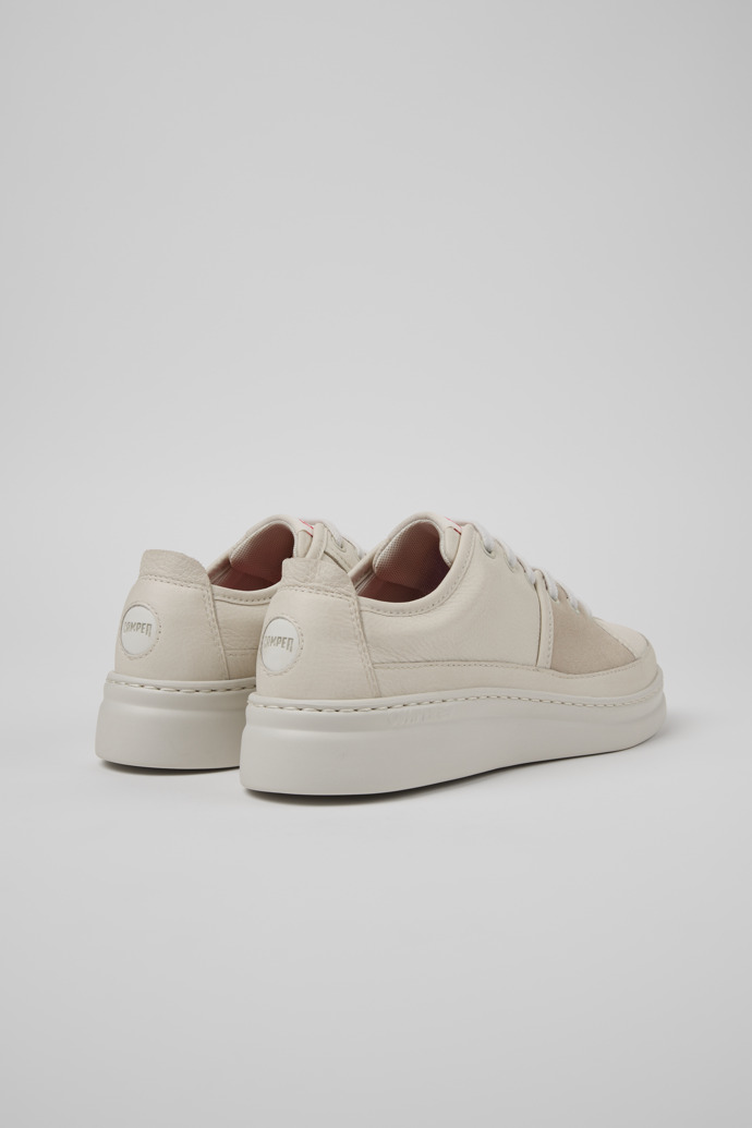 Back view of Twins Gray Leather and Nubuck Sneakers for Women.