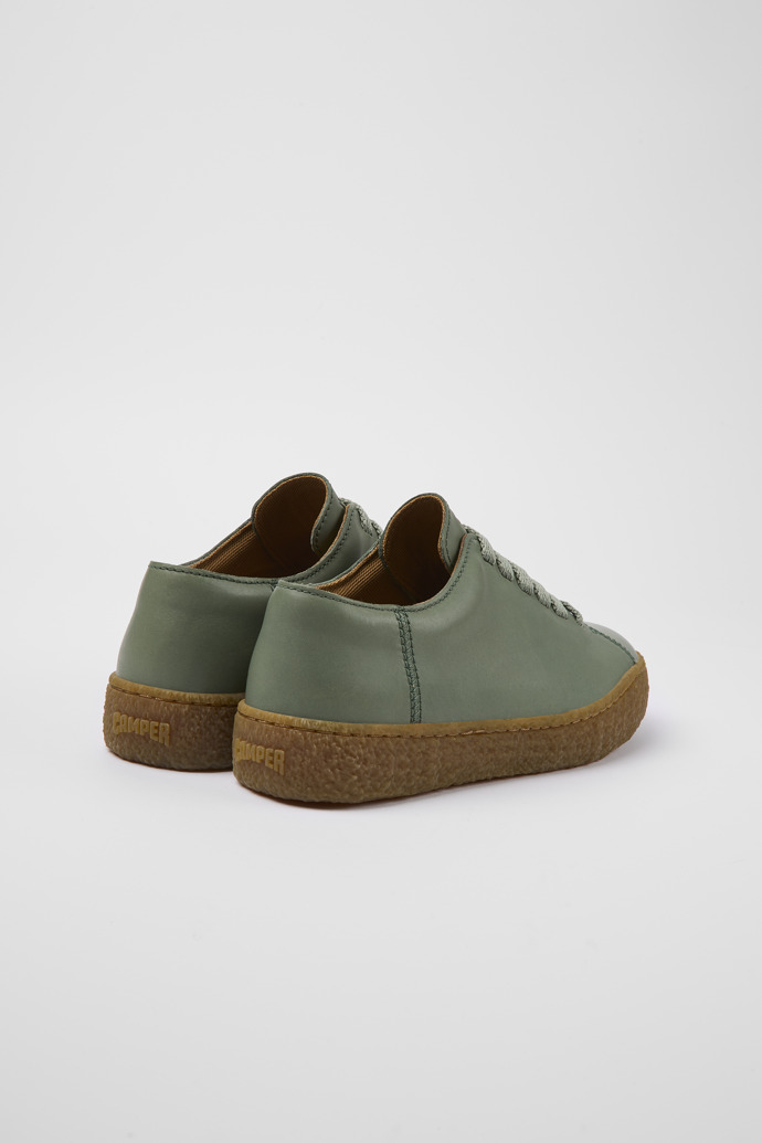 Back view of Peu Terreno Green leather shoes for women