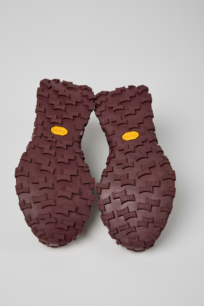 The soles of Drift Trail Black Leather and Nubuck Sneakers for Women.