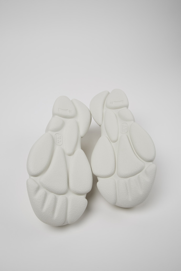 The soles of Karst White leather ballerinas for women