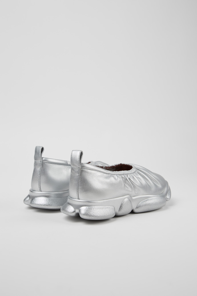 Karst Silver Leather Women's Shoes.後面