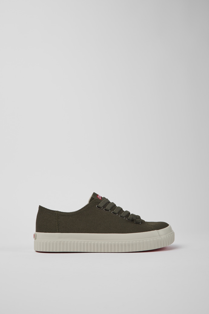 Side view of Peu Roda Green recycled cotton sneakers for women