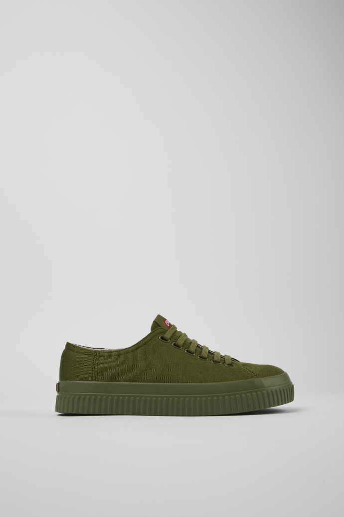 Image of Side view of Peu Roda Green Textile Shoes for Women