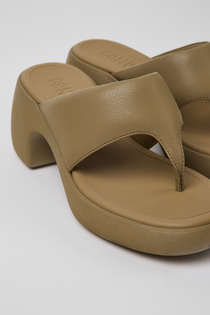 Close-up view of Thelma Brown Leather Sandal for Women