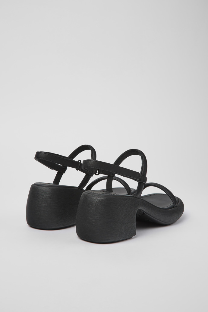 Back view of Thelma Black Leather Sandal for Women
