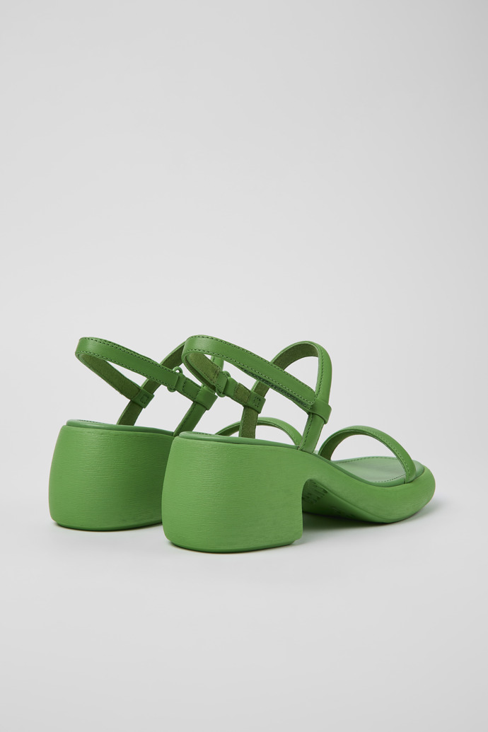 Back view of Thelma Green Leather Sandal for Women