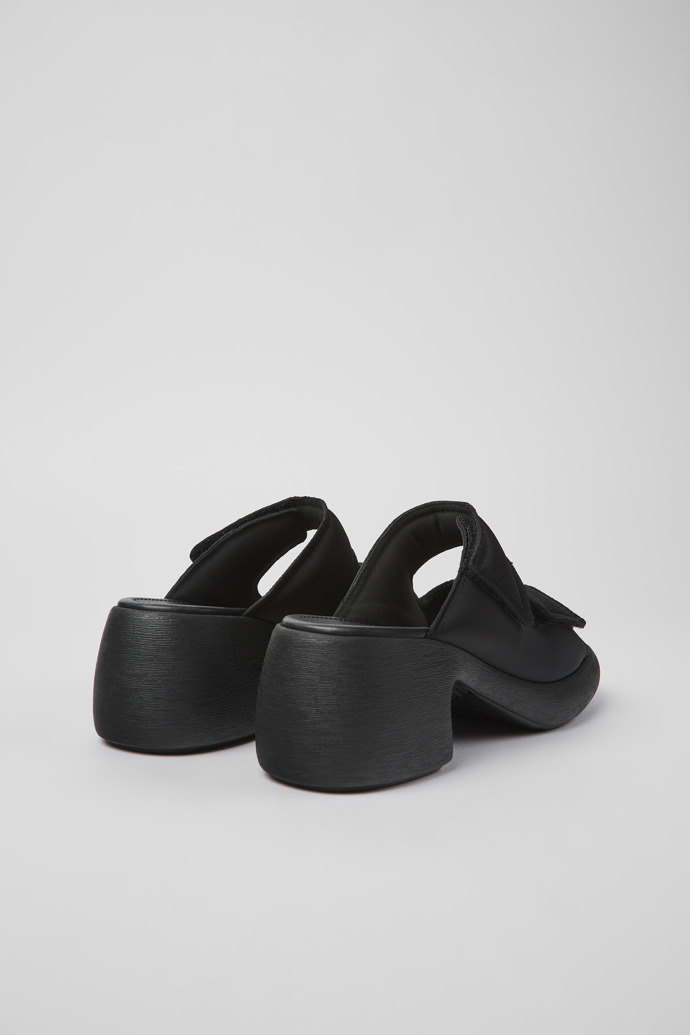 Back view of Thelma Black Textile 2-Strap Sandal for Women