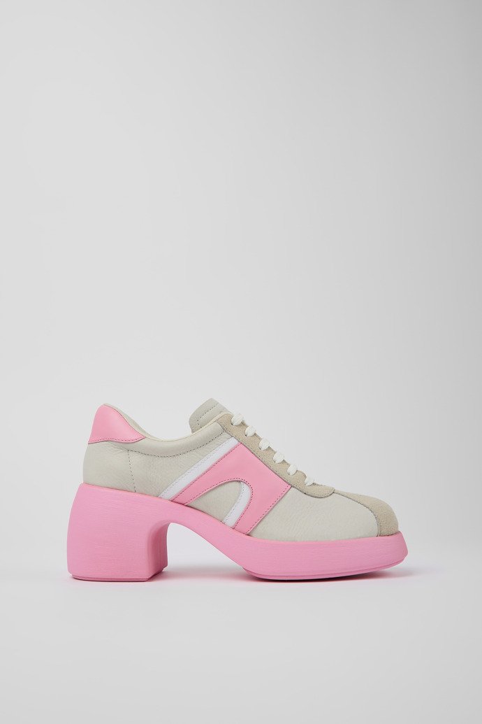 Side view of Thelma White Leather/Nubuck Shoe for Women