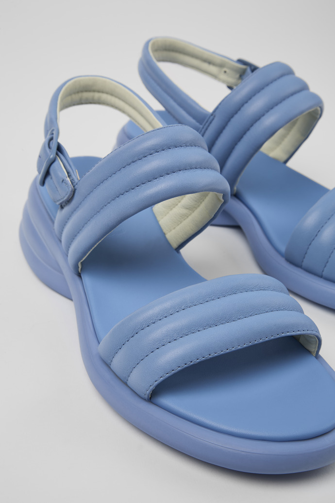 Close-up view of Spiro Blue Leather 2-Strap Sandal for Women