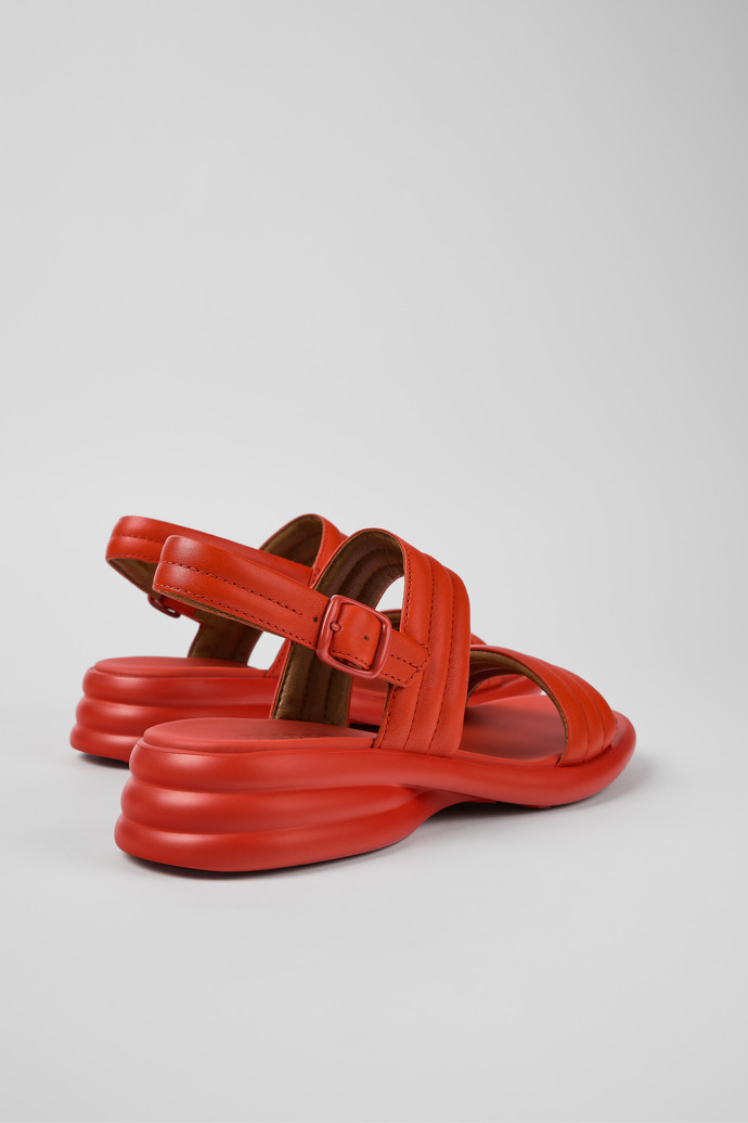 Back view of Spiro Red Leather 2-Strap Sandal for Women
