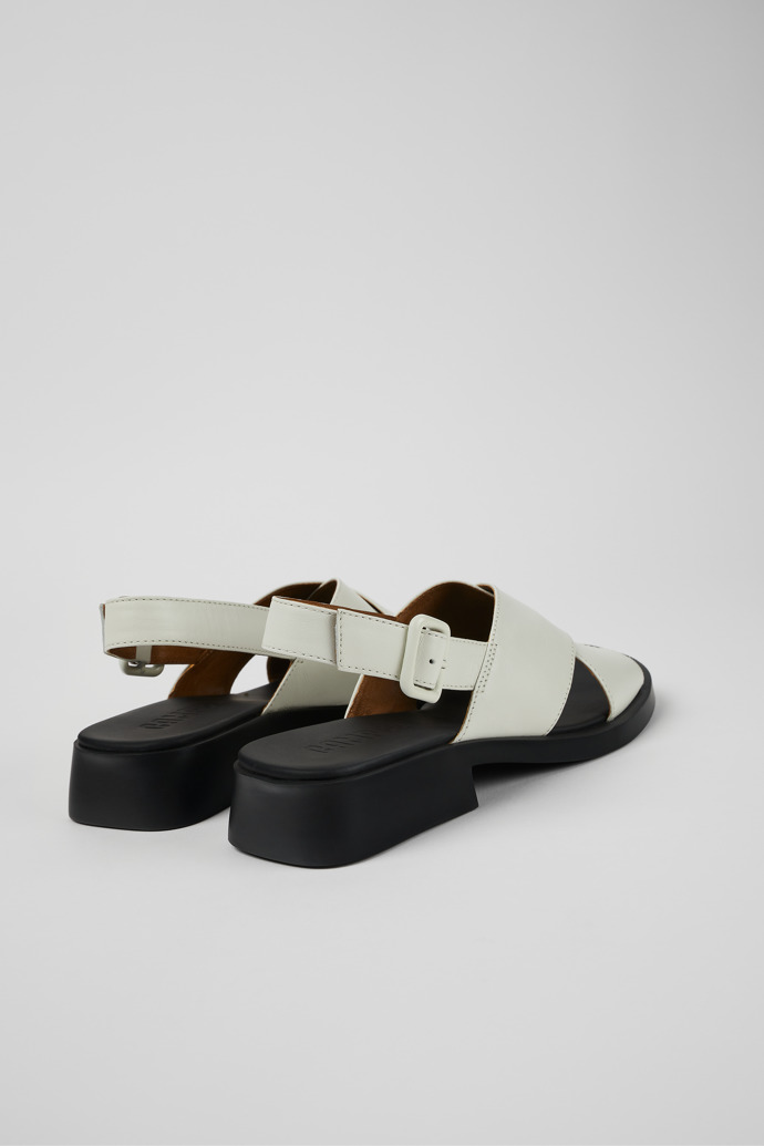 Back view of Dana White Leather Cross-strap Sandal for Women