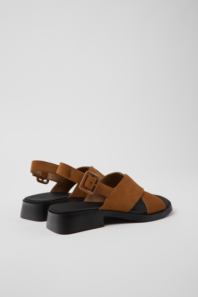 Back view of Dana Brown Nubuck Sandals for Women.