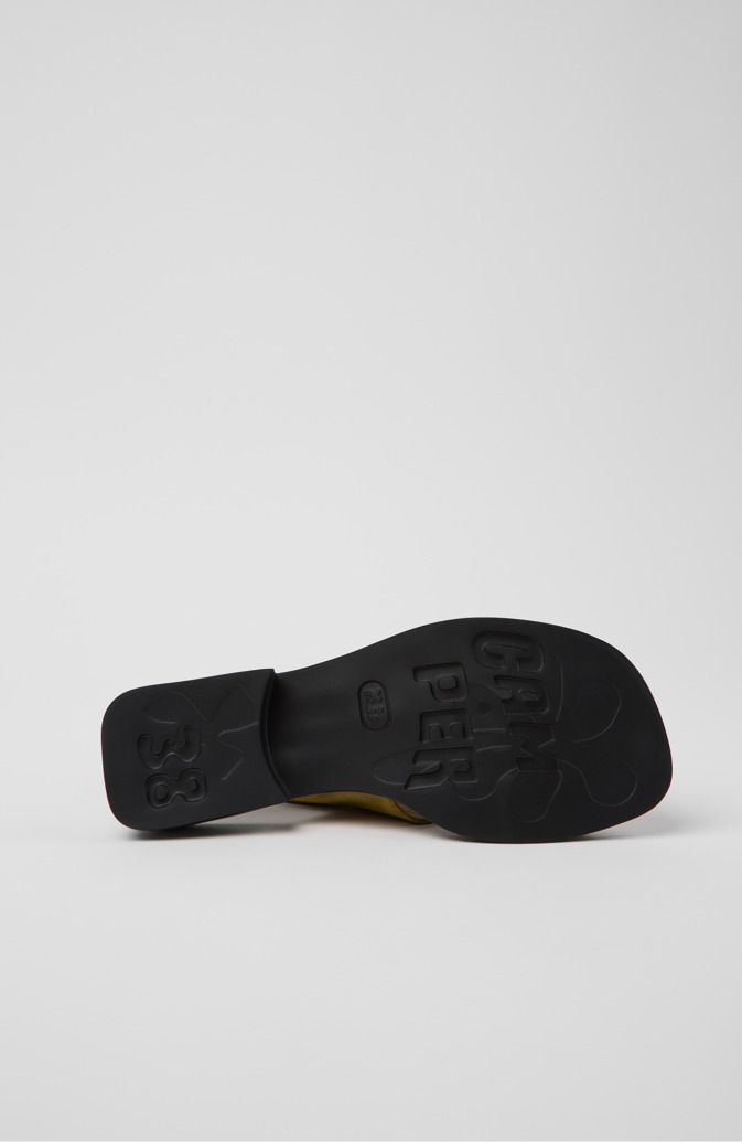 The soles of Dana Green Nubuck Sandals for Women.