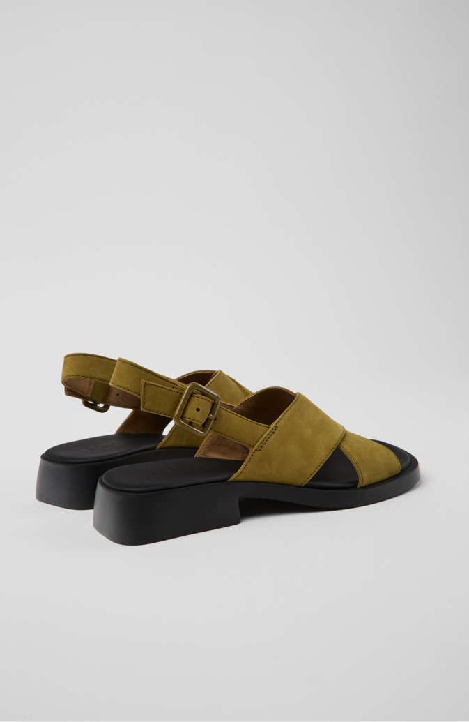 Back view of Dana Green Nubuck Sandals for Women.