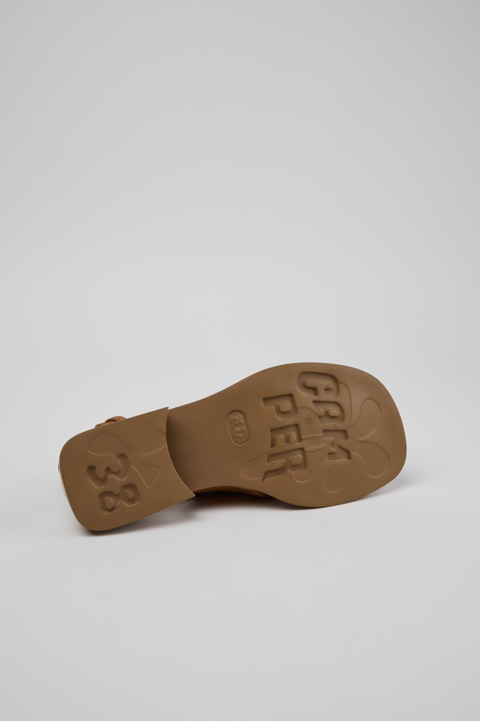 The soles of Dana Brown Nubuck Leather Sandals for Women.