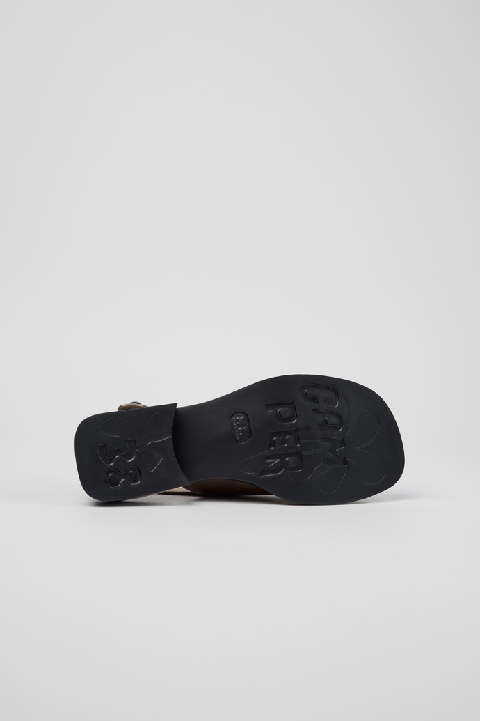 The soles of Dana Brown Leather Sandals for Women.