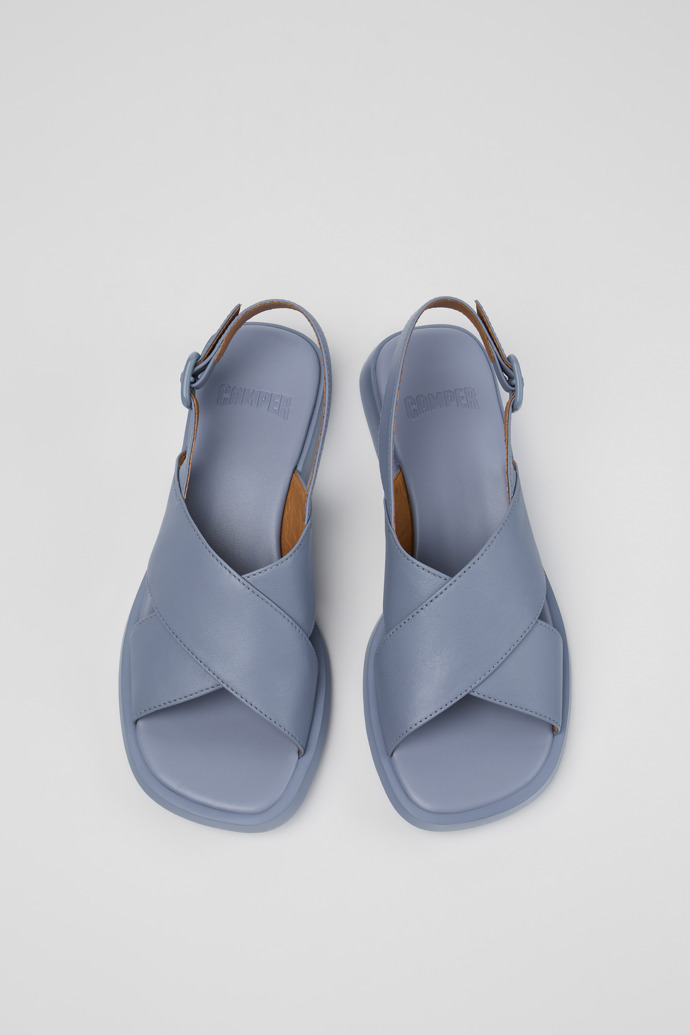 Dana Sandalias de piel azul para mujer.