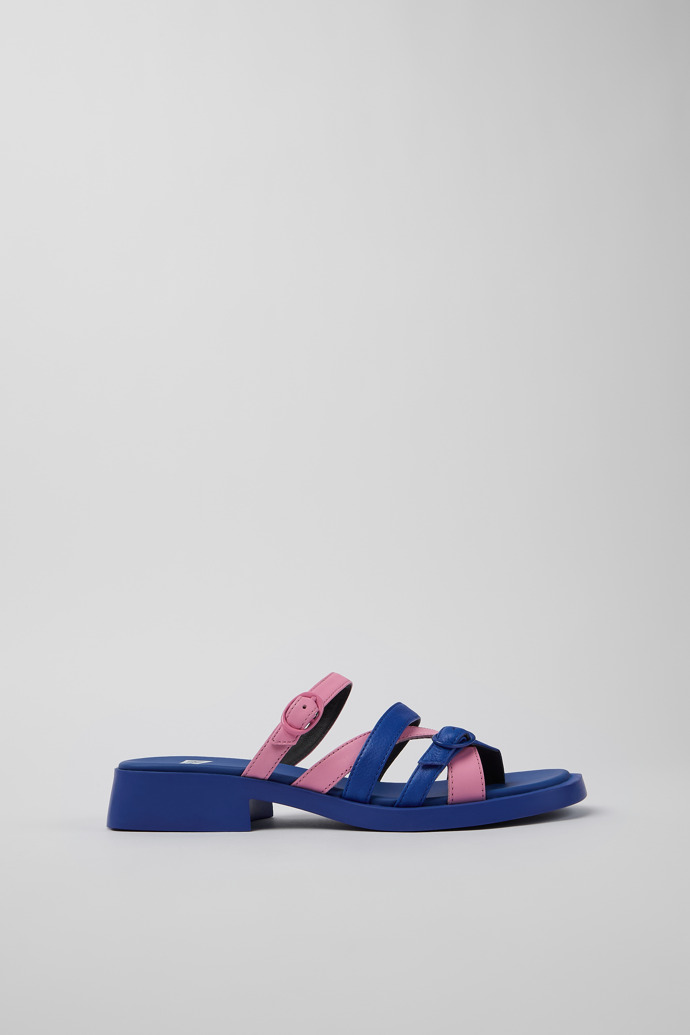 Side view of Twins Multicolored Leather Open-toe Sandal for Women