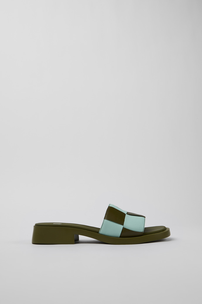 Side view of Twins Multicolored Leather Slide for Women