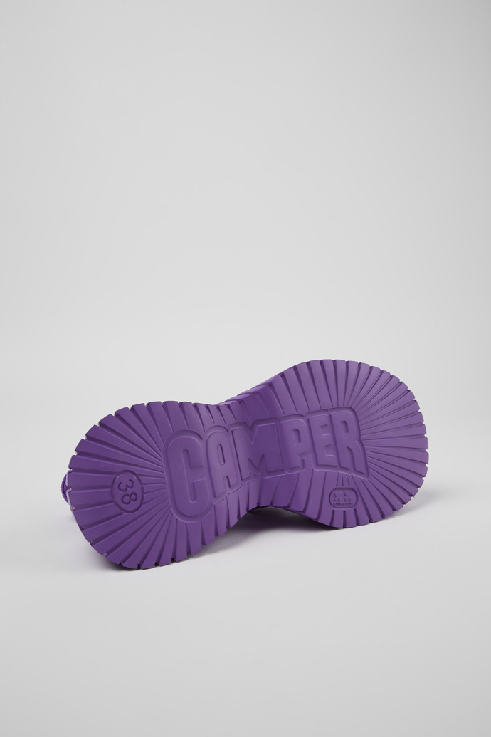 The soles of BCN Purple Textile Cross-strap Sandal for Women