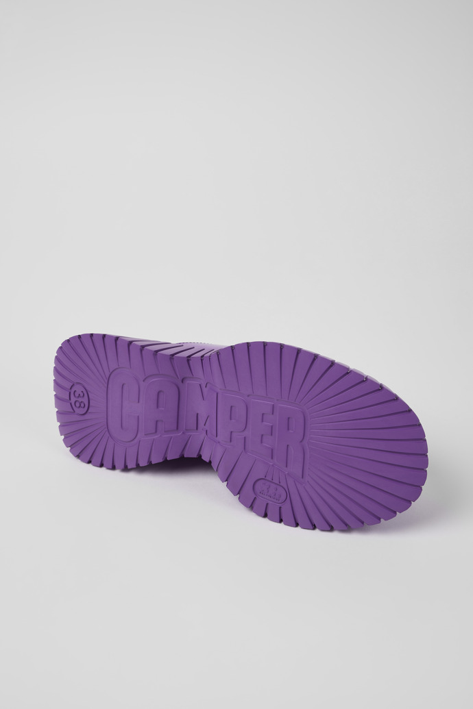 The soles of BCN Purple Leather Clog for Women