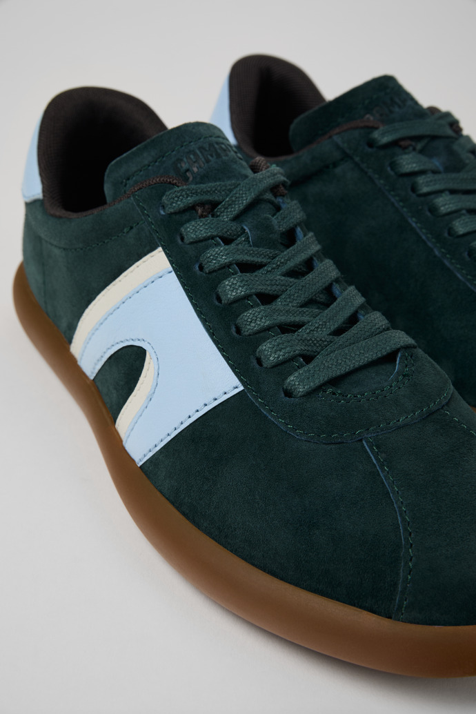 Close-up view of Pelotas Soller Green Nubuck/Leather Sneaker for Women